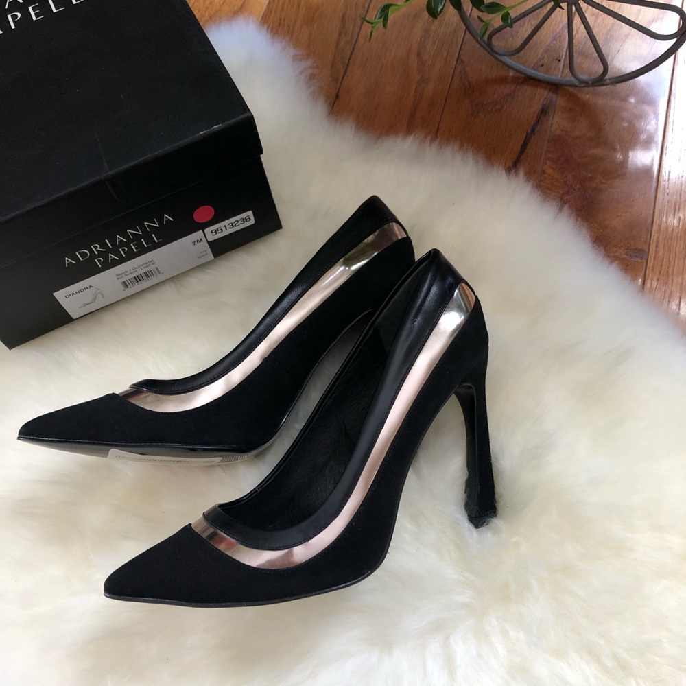 Adrianna Papell Diandra Black & Silver Heels US 7